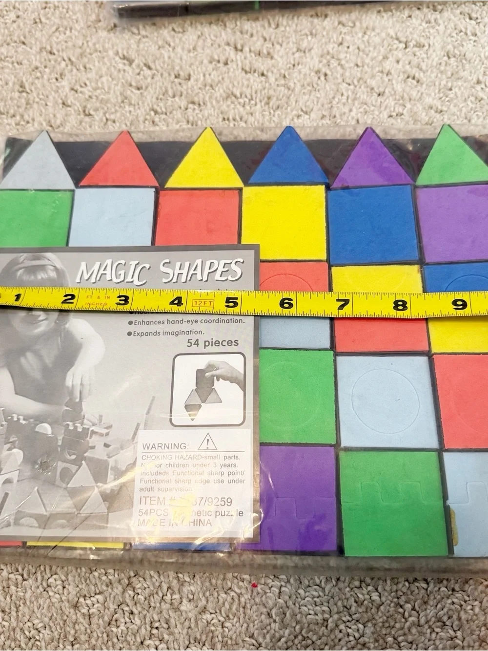 Softplay Foam Puzzle Magic Shapes Magnetic Creative STEM Construction 54 pc 2x